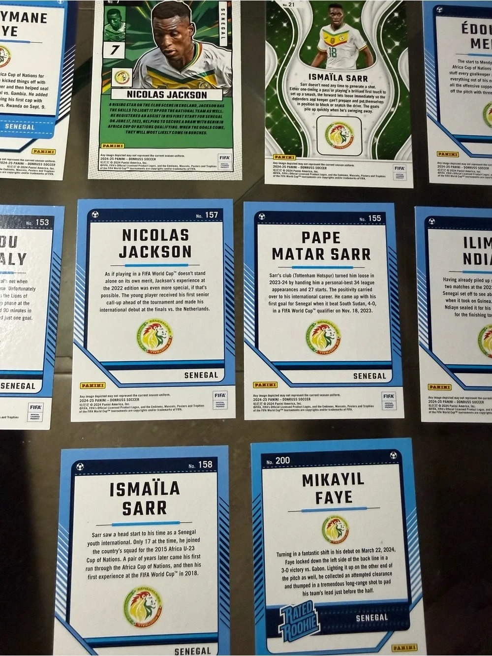 14 Senegal National Team soccer card lot FIFA World Cup Monopoly